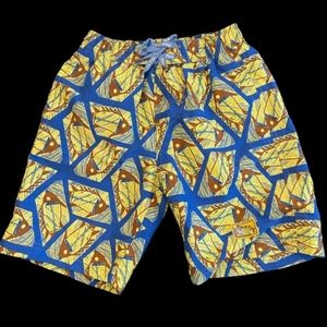 Plaid Fish Swim Trunks Boy's Size 4T
